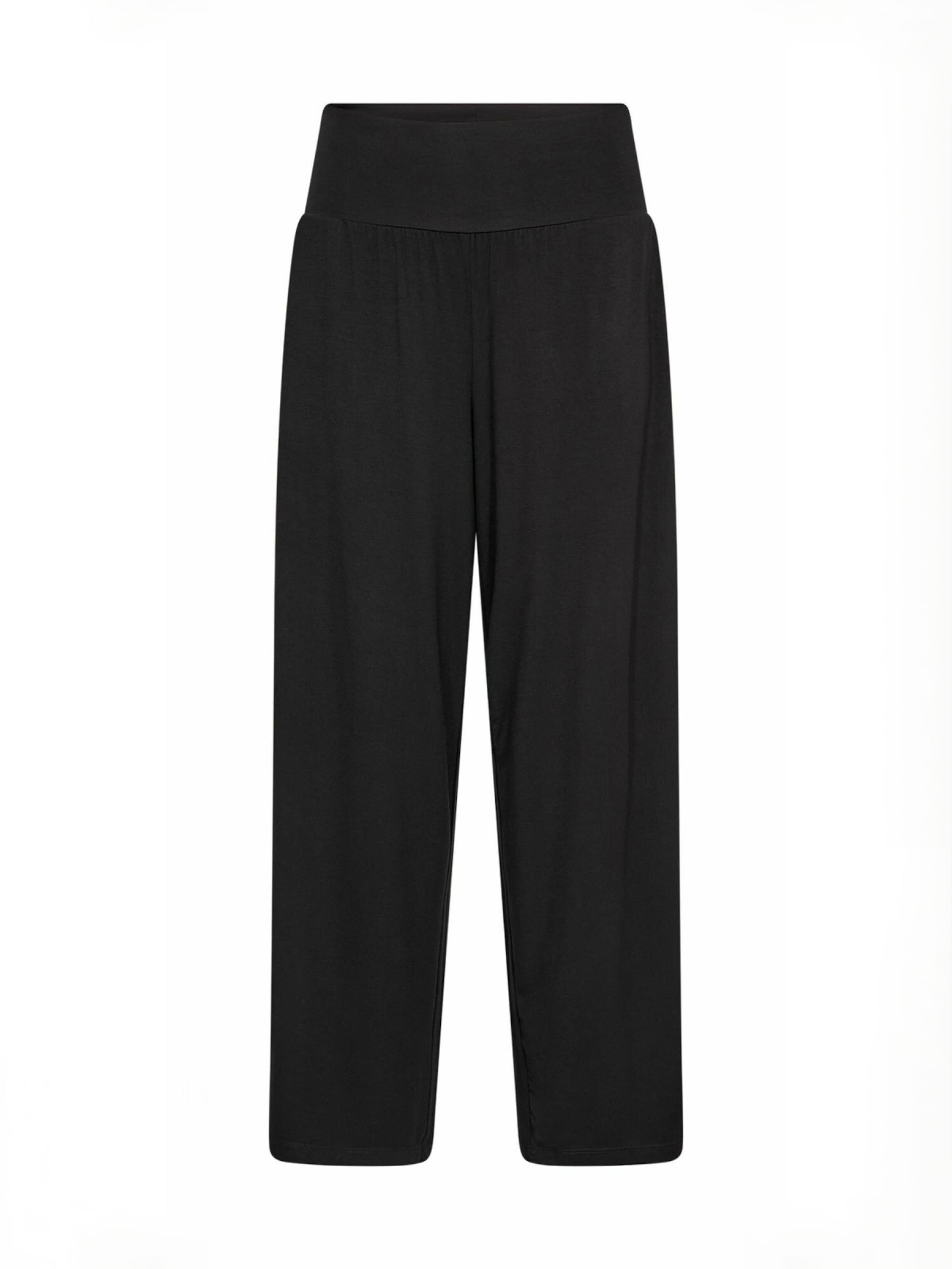 Wasabi Concept Wide Leg Hose 'Marla ' in Schwarz: Vorderseite