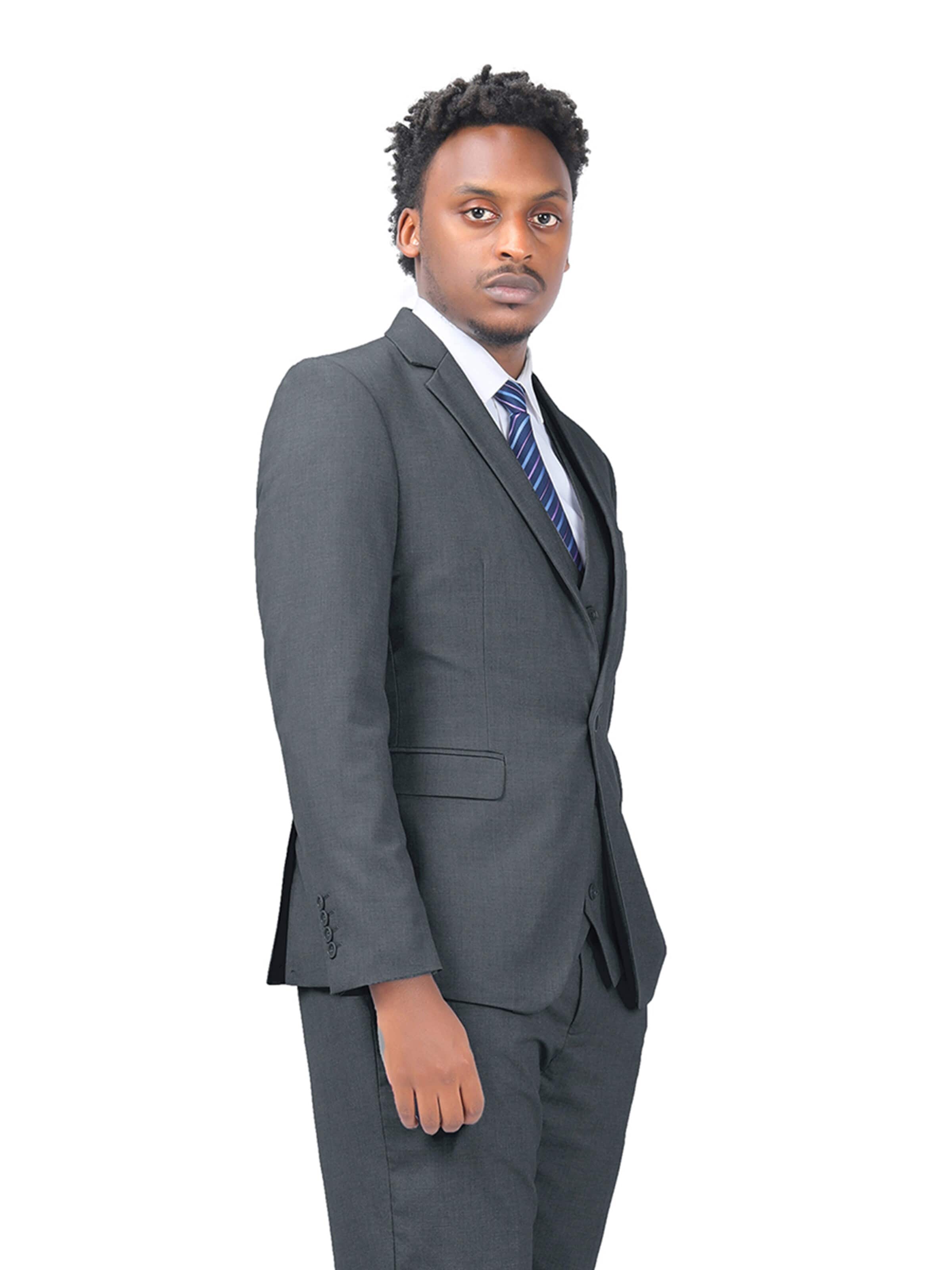 YOUTHUP Slim fit Suit 'Feierabend' in Grey