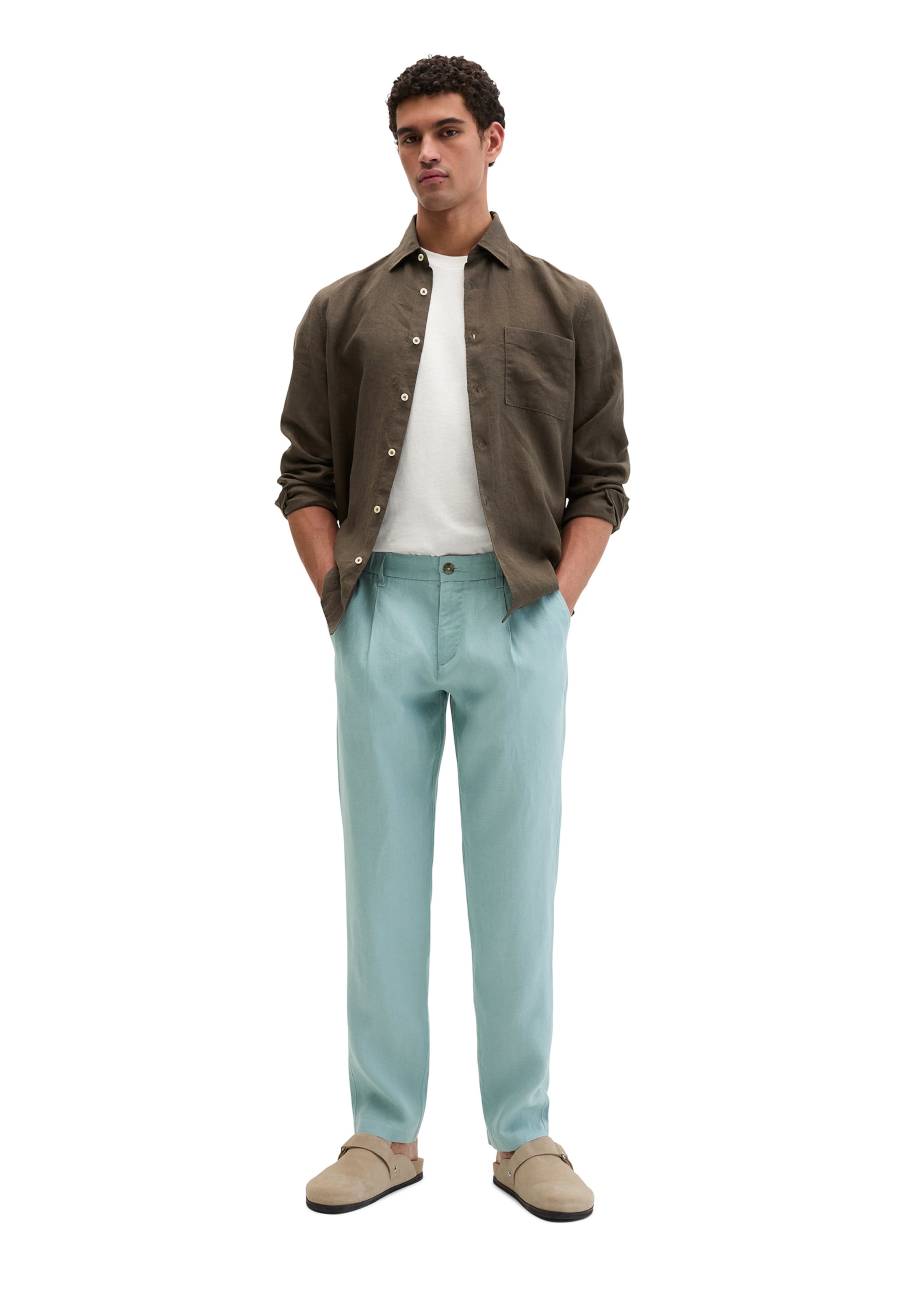 Effilé Pantalon à plis 'Osby' Marc O'Polo en vert