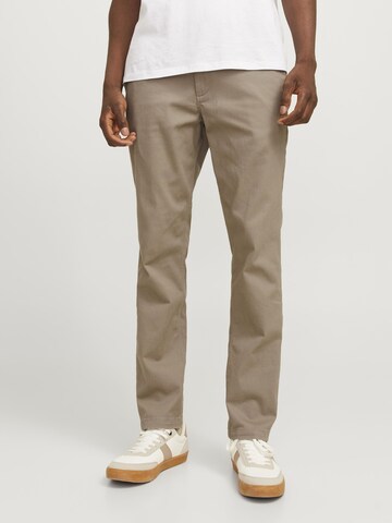 Coupe slim Pantalon chino JACK & JONES en beige : devant