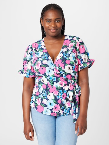 Vero Moda Curve Bluse 'CARY OLIVIA' in Blau: predná strana