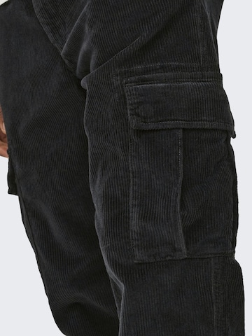 Only & Sons - Tapered Pantalón cargo 'ONSLou' en negro