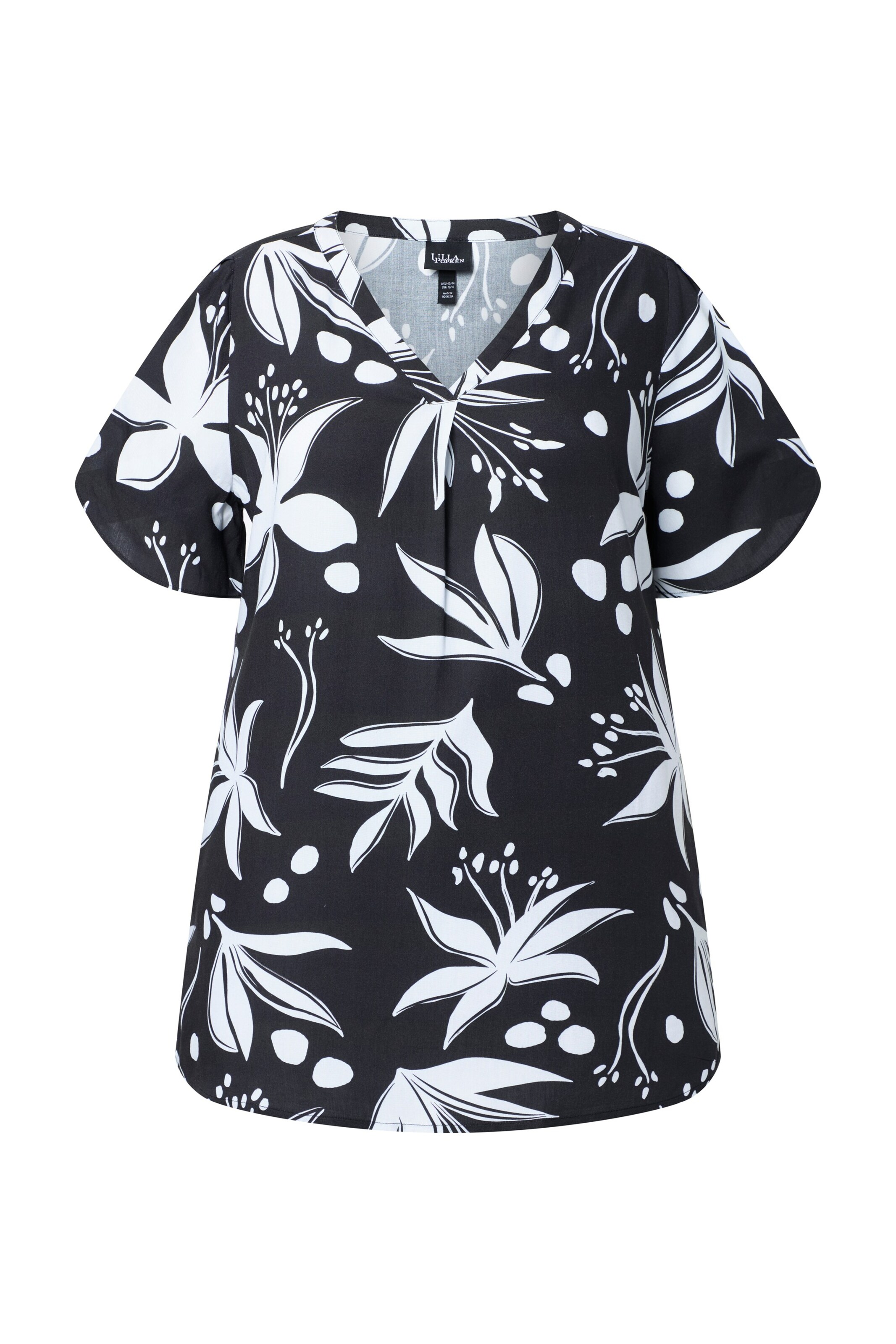 Ulla Popken Bluse in schwarz / weiß, Produktansicht