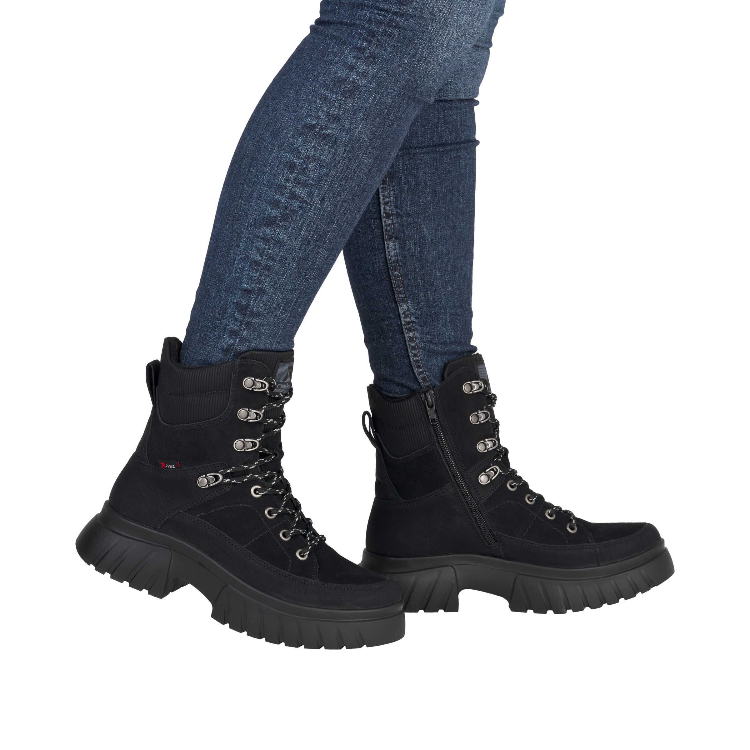 Rieker Sport Μποτάκι με κορδόνια σε μαύρο