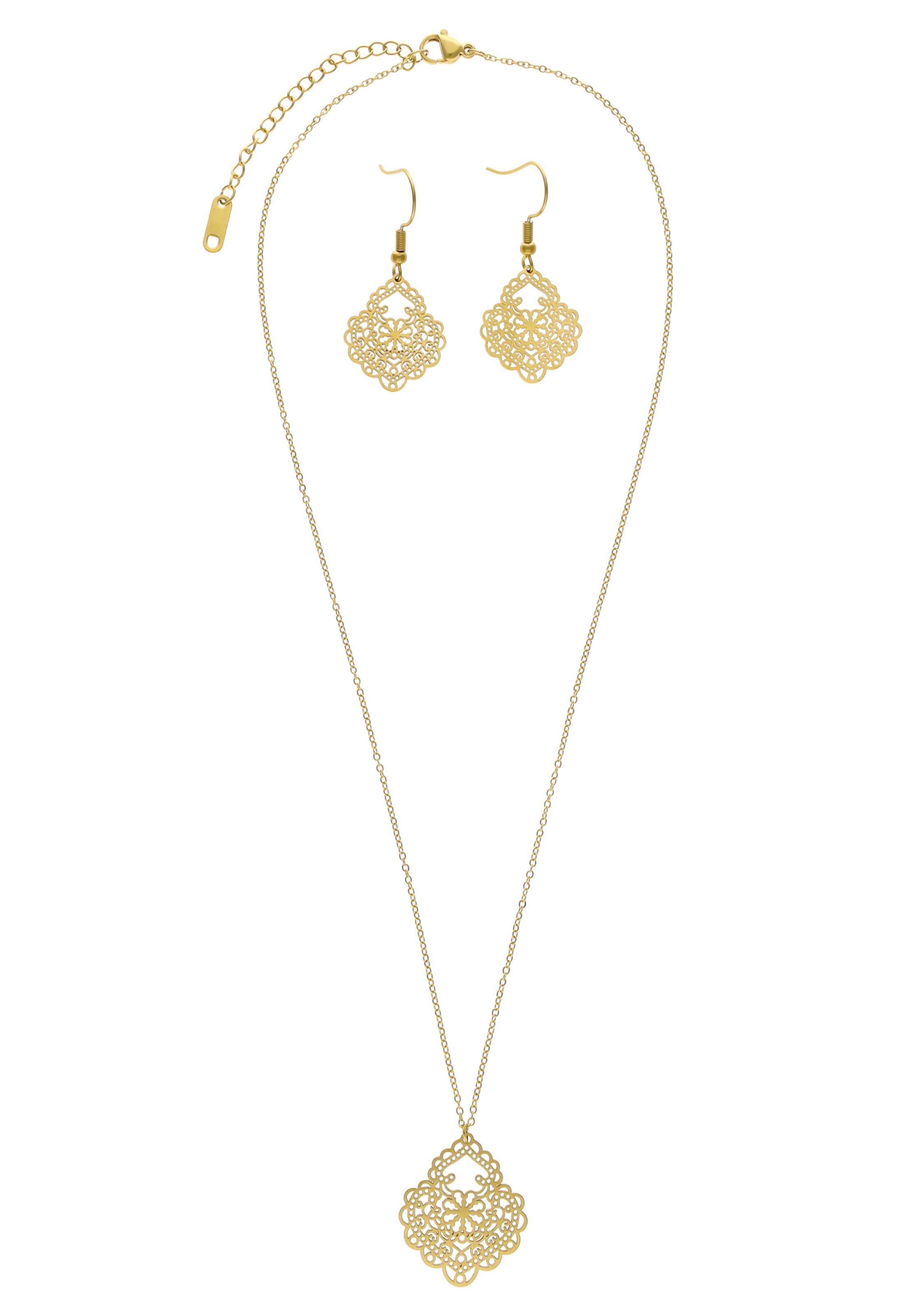 IZIA - Conjunto de joyería en oro: frente