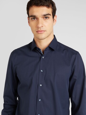 OLYMP - Ajuste estrecho Camisa 'Level 5' en azul