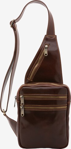 Borsa a tracolla 'Borsa a tracolla uomo in vera pelle - Made in Italy' di I Fratelli in marrone: frontale