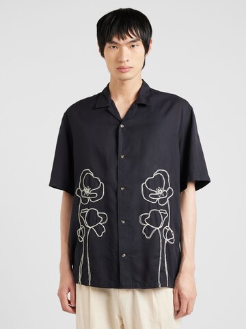 TOPMAN Regular Fit Hemd in Schwarz: Vorderseite
