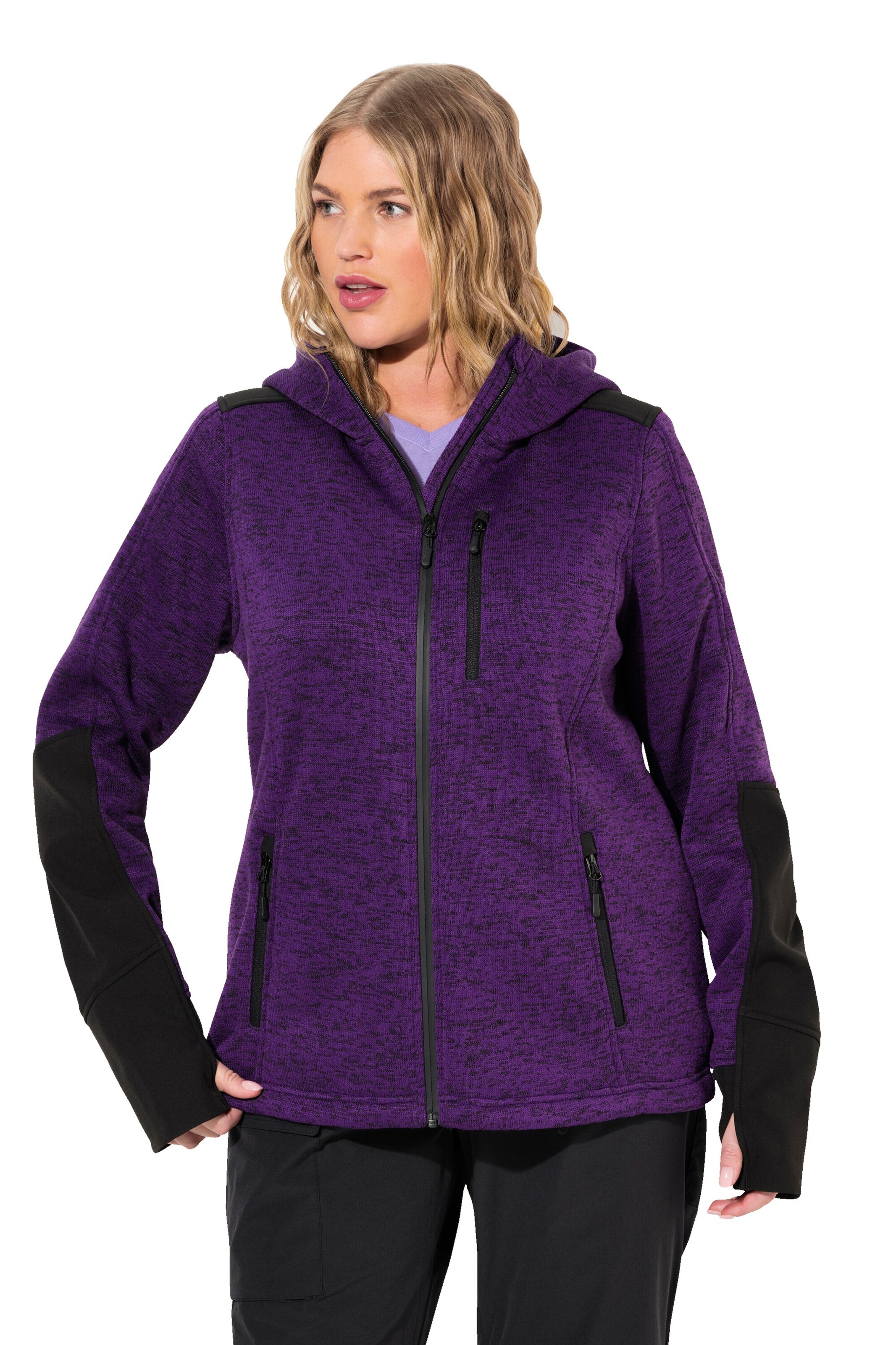 Ulla Popken Sweatvest in Lila: voorkant