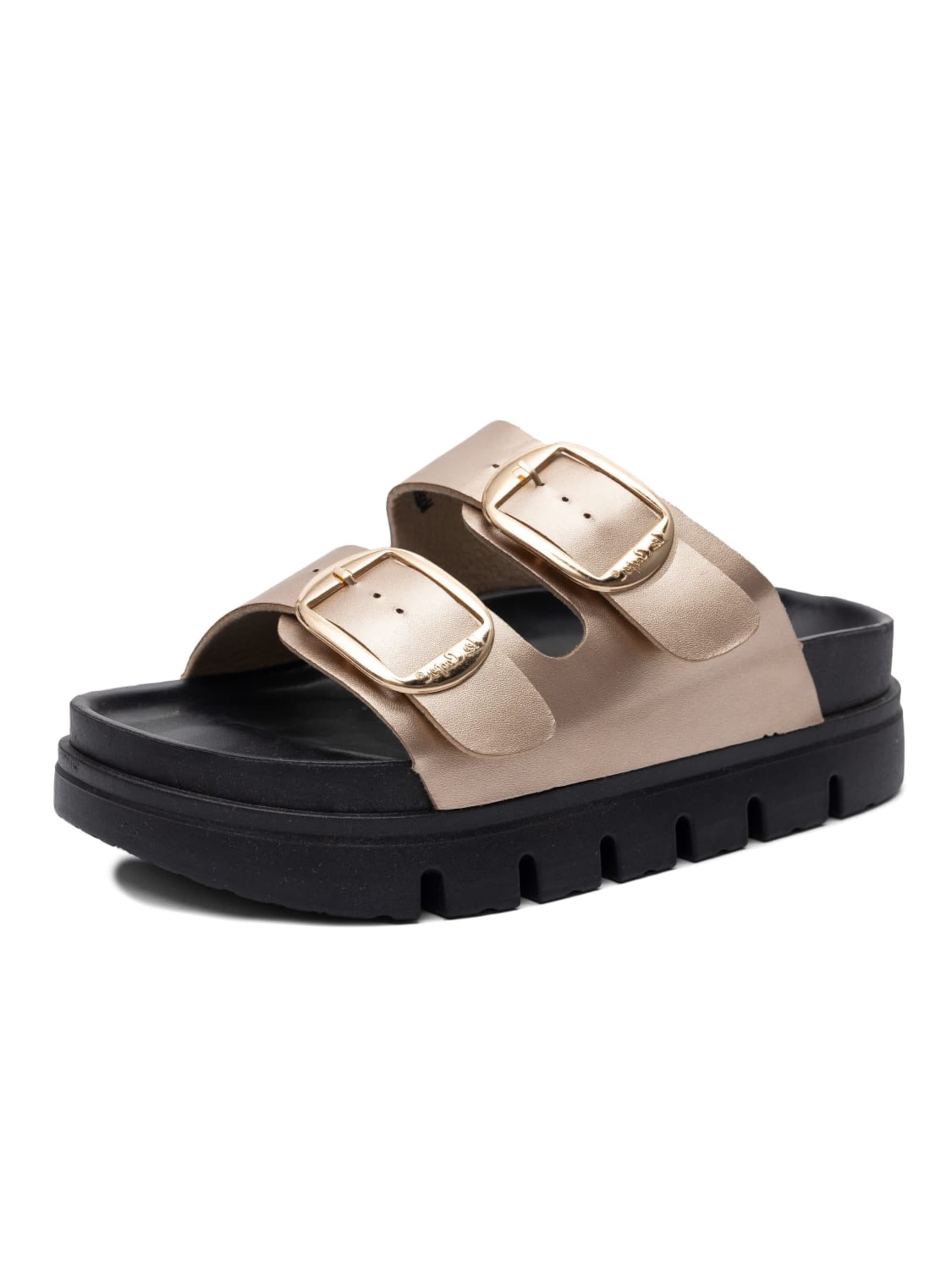 Lee Cooper Mules in Gold: front