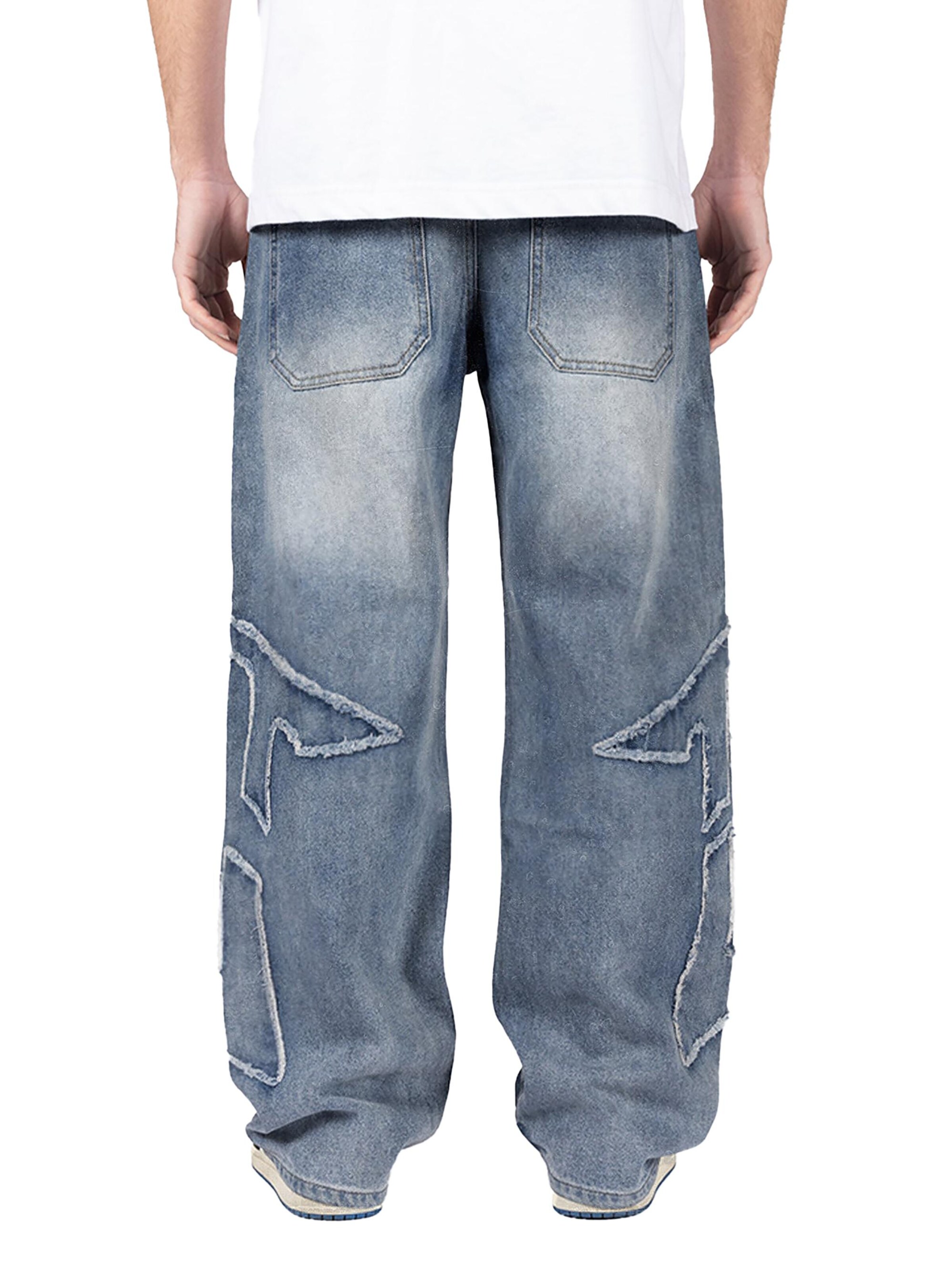 FAVELA Baggy Jeans 'Distressed F' in Blue