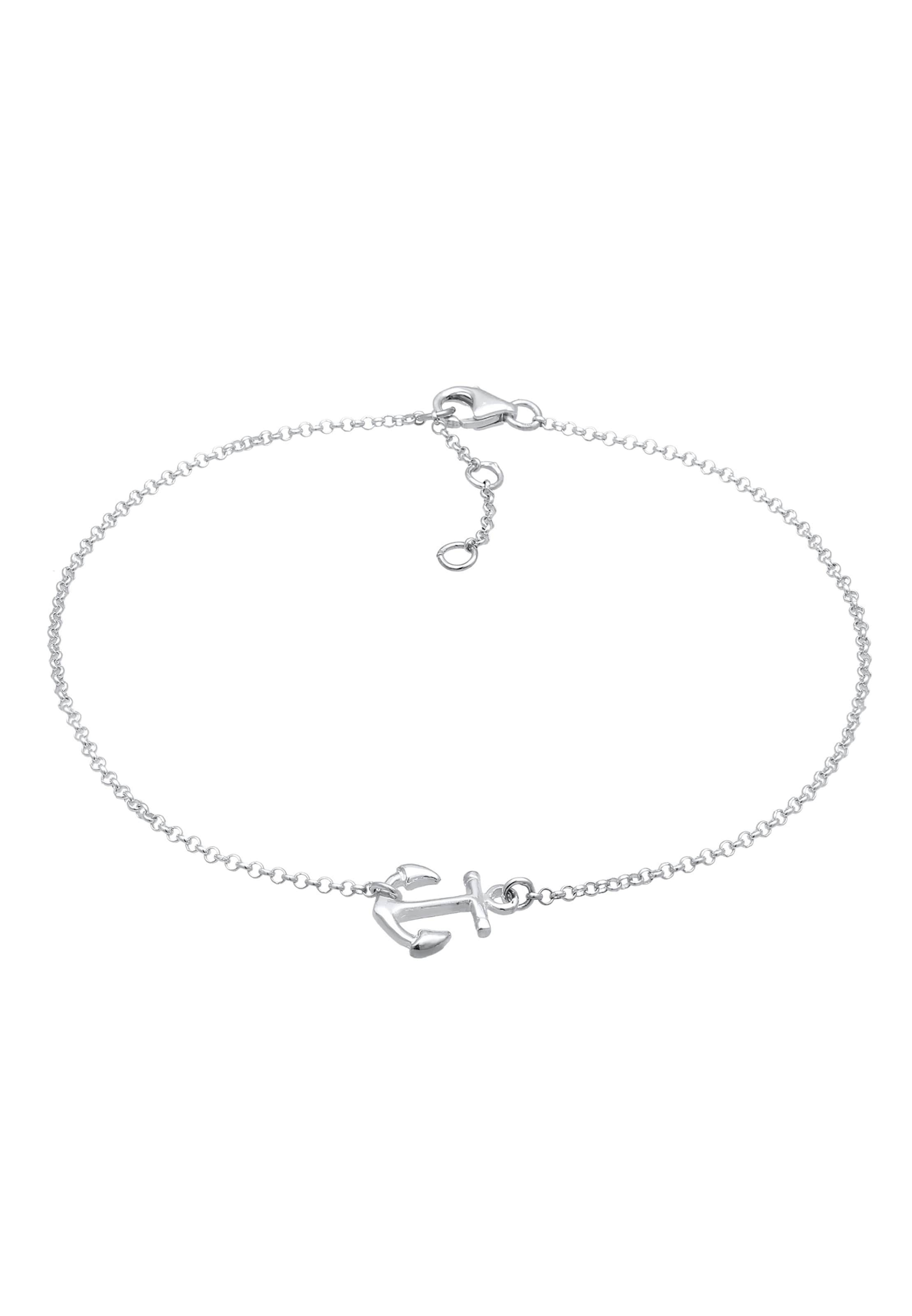 ELLI Voetsieraden 'Anker' in Zilver: voorkant