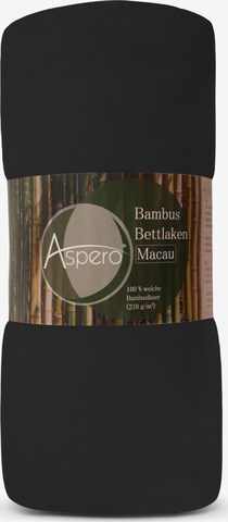 Aspero Bed Sheet 'Macau' in Black: front