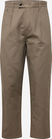 G-Star RAW Loose fit Pleat-front trousers in Brown: front