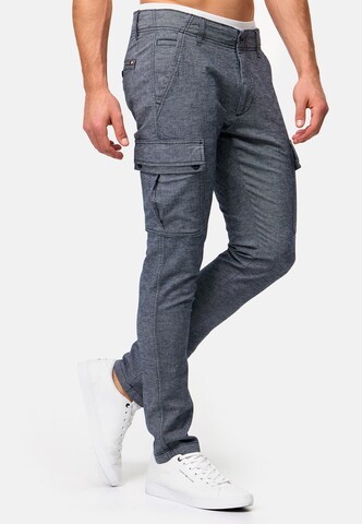 INDICODE JEANS Slimfit Cargobroek 'Safi' in Blauw