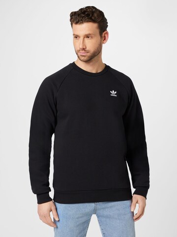 ADIDAS ORIGINALSSweater majica 'Trefoil Essentials ' - crna boja: prednji dio