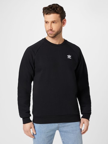 ADIDAS ORIGINALS Sweatshirt 'Trefoil Essentials ' in Zwart: voorkant