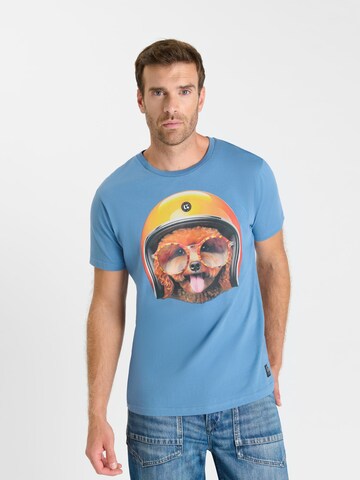 Le Temps Des Cerises Shirt 'WEMBLEY' in Blauw: voorkant