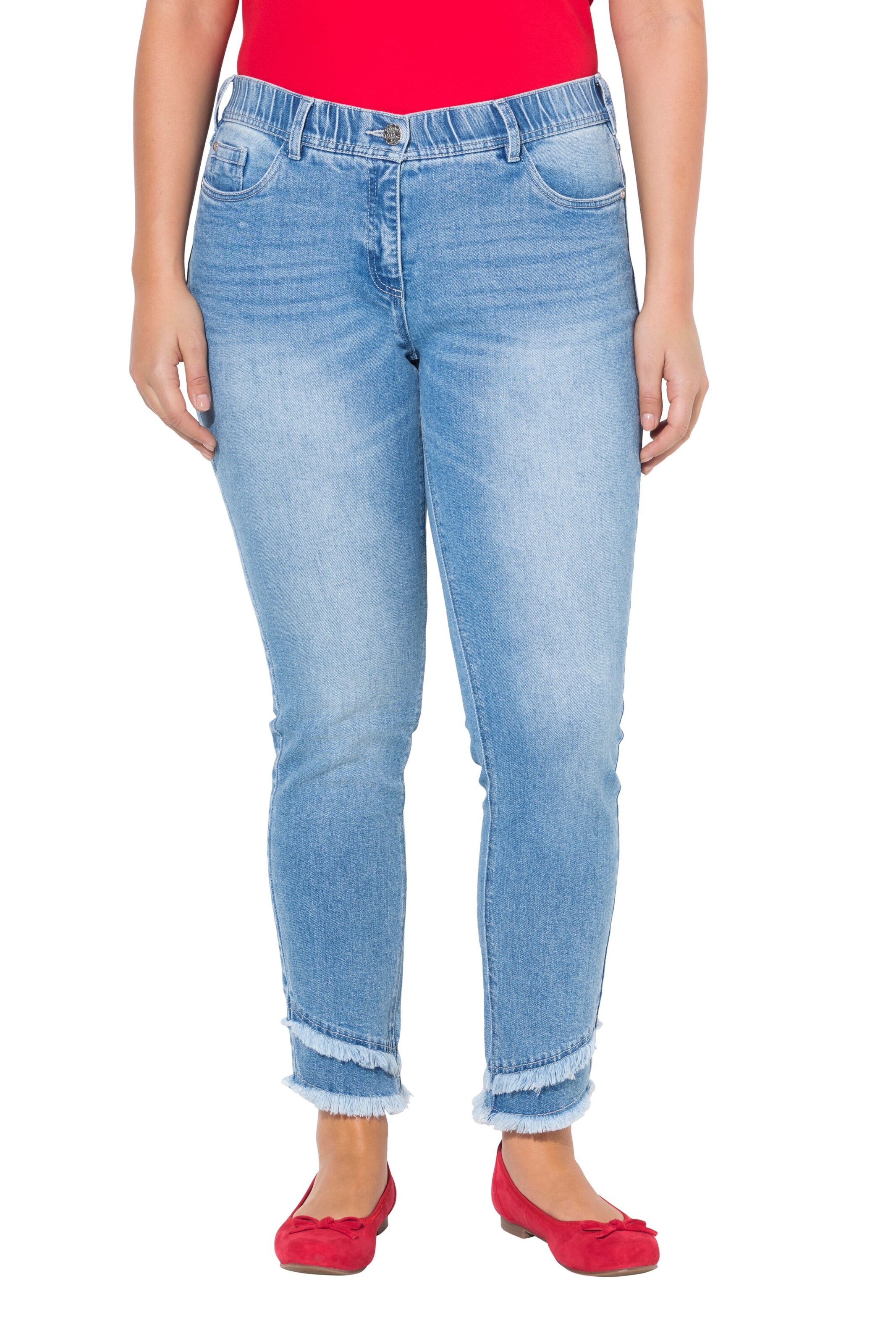 Ulla Popken Slimfit Jeans in Blau: Vorderseite