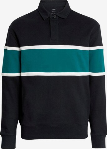 Marks & Spencer Sweatshirt 'Rugby' in Black: front