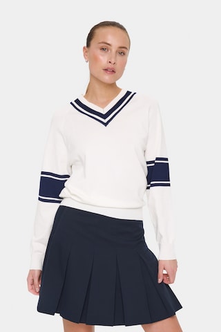 SAINT TROPEZ Pullover 'Milissa' i hvid: forside
