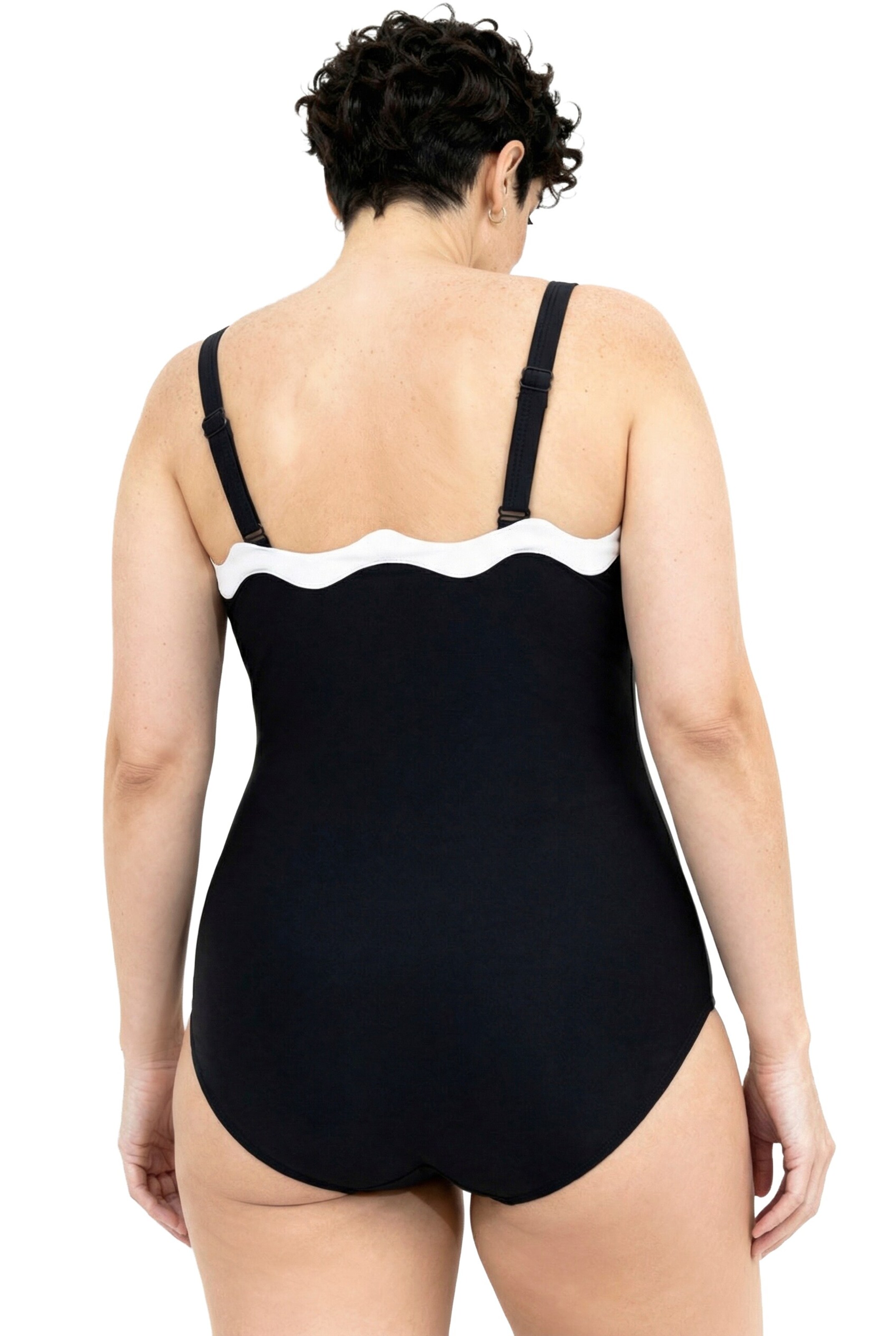 Ulla Popken Bandeau Swimsuit in Black