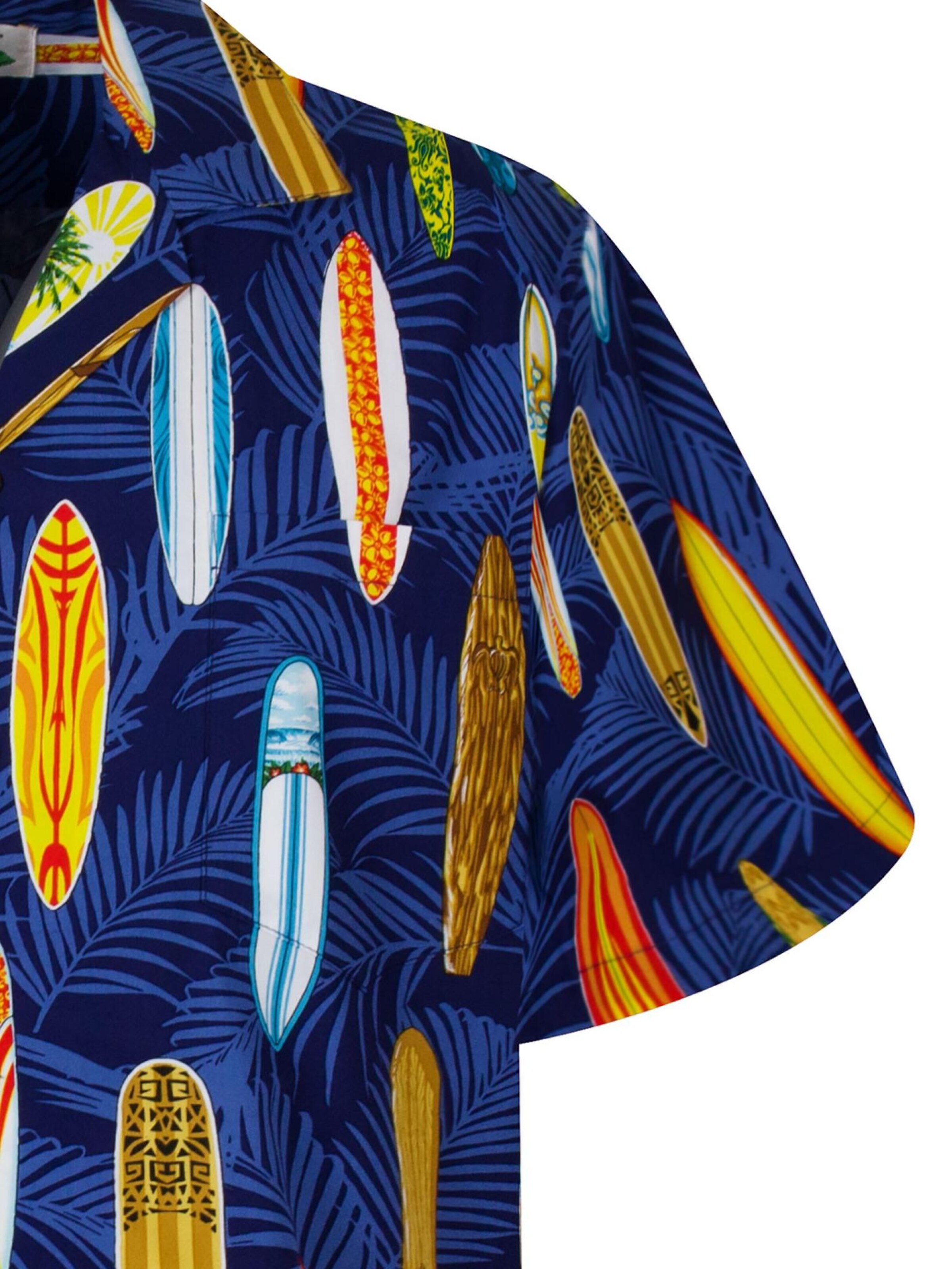 KY's Regular fit Button Up Shirt 'Surfbretter Allover' in Blue