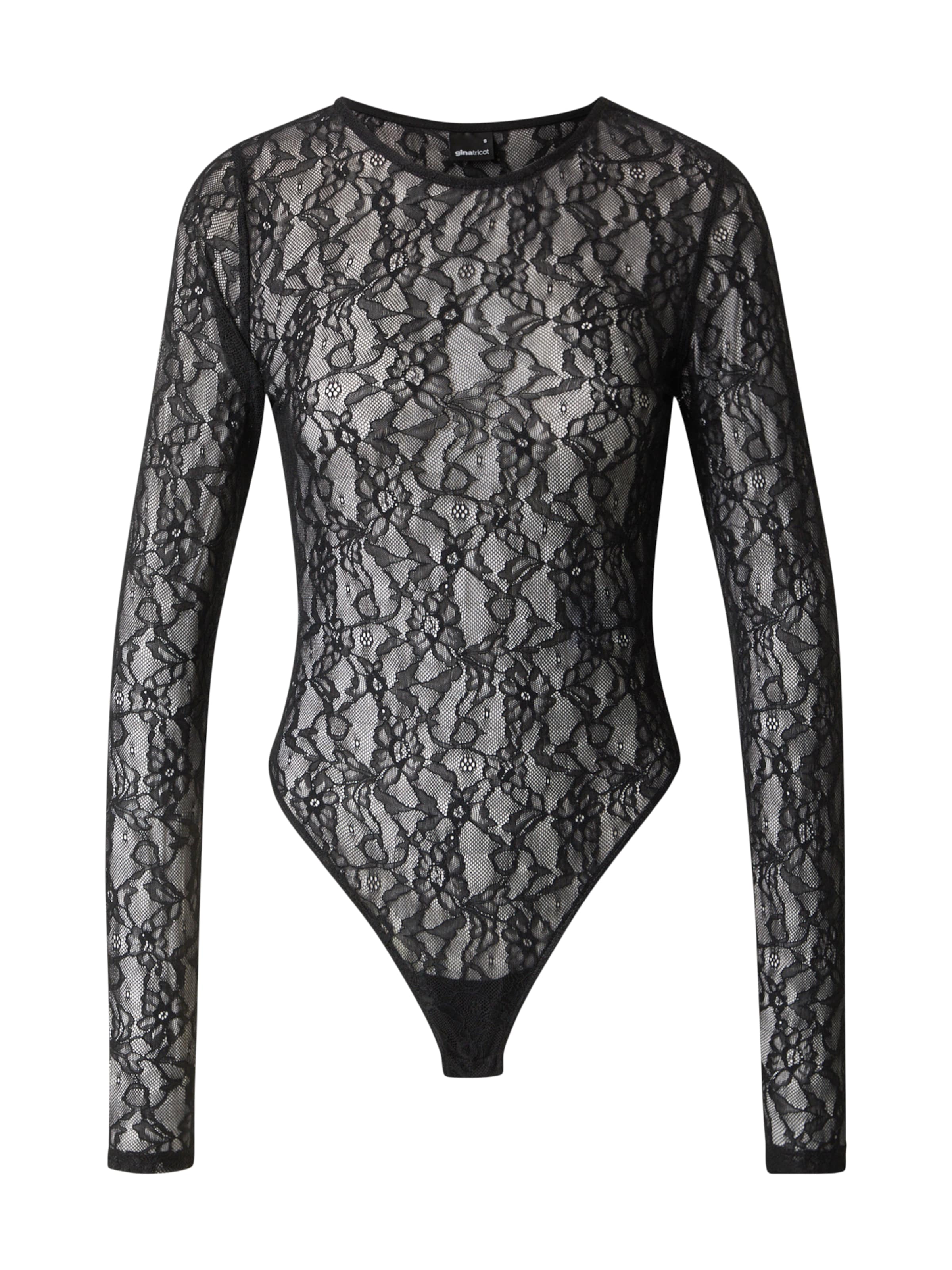 Gina Tricot Shirt bodysuit in Black: front