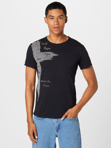 Key Largo Shirt 'SPIKE' in Zwart: voorkant