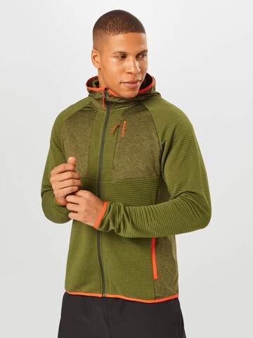 ICEPEAK - Chaqueta polar funcional en verde: frente