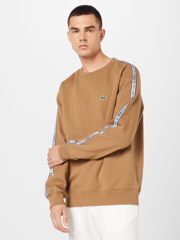 Sweat-shirt LACOSTE en marron : devant