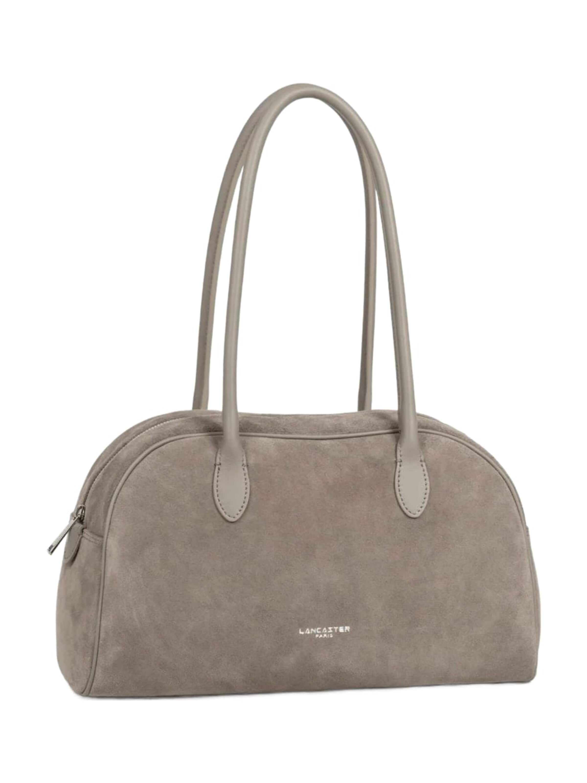 Sac bandoulière 'Lancaster Sac cabas épaule Zippé Suède Galet Fonce' LANCASTER Paris en gris