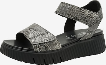 Tamaris Wide Fit Sandals in Grey: front