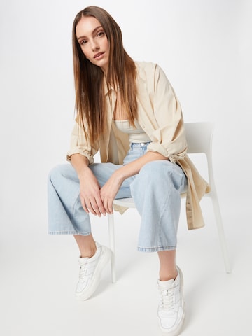 Wide leg Jeans de la Monki pe albastru