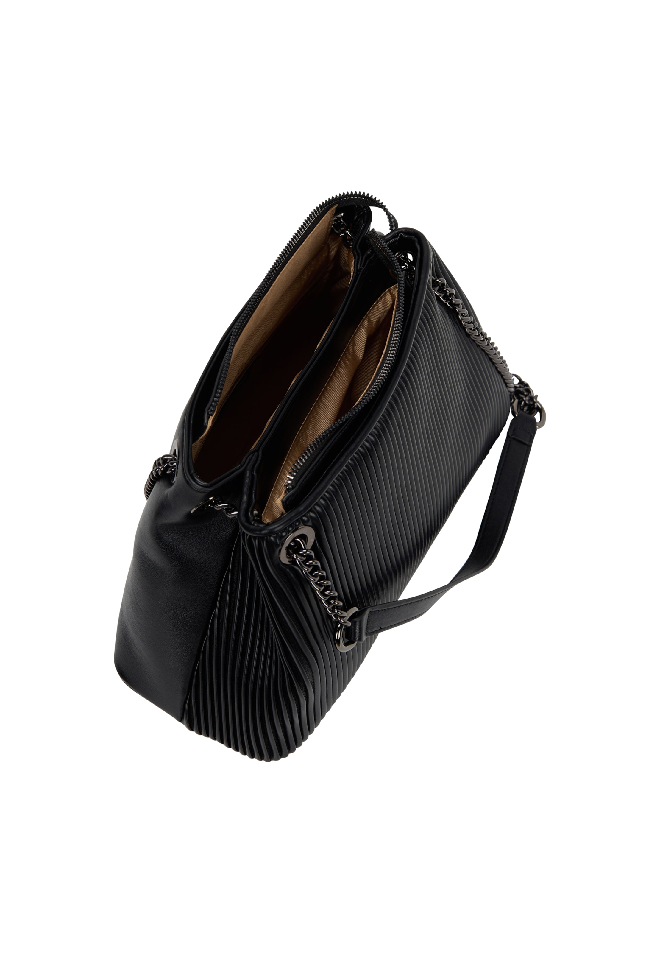 Borsa a spalla di faina in nero