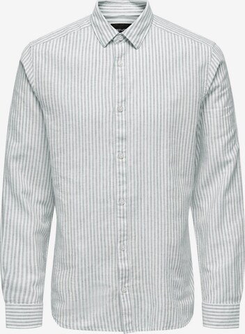 Only & Sons Regular fit Button Up Shirt in Green: front