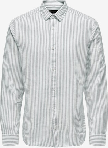 Only & Sons Regular fit Button Up Shirt in Green: front