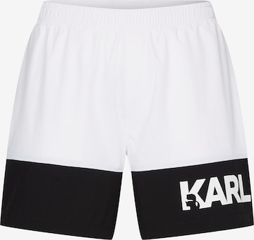 Shorts de bain Karl Lagerfeld en blanc : devant
