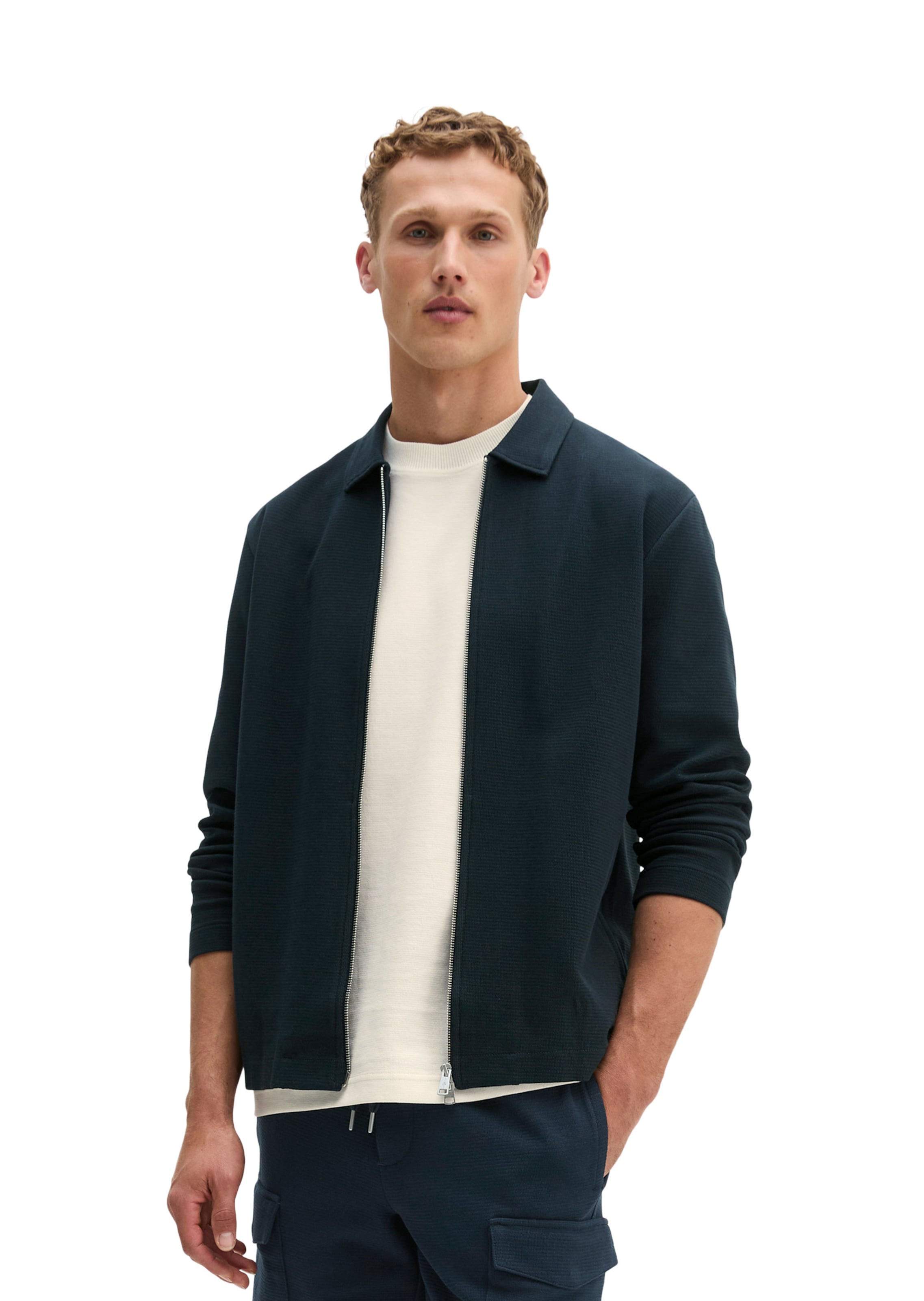 Marc O'Polo Sweatvest in Blauw: voorkant