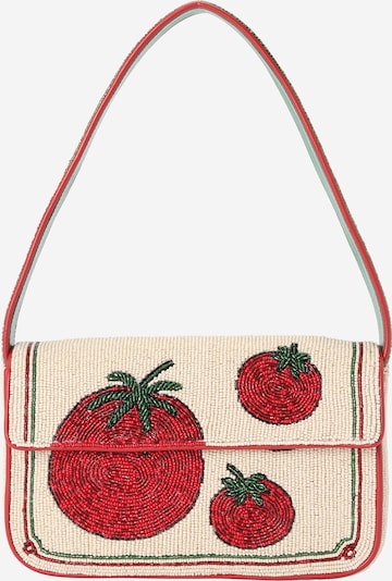 Rankinė ant peties 'TOMMY' iš Staud, spalva – gelsvai pilka spalva / žalia / vyšninė spalva, Prekių apžvalga