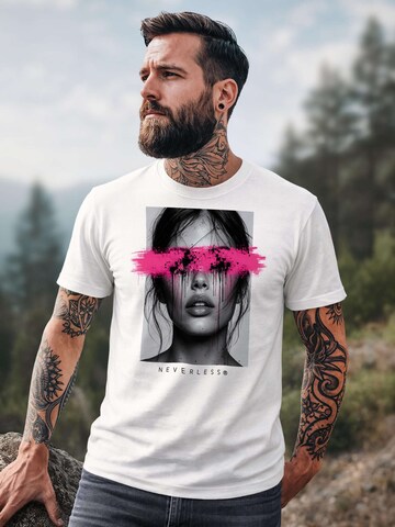 Neverless Shirt 'Photo Portrait' in White