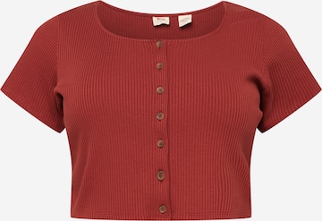 Levi's® Plus Knit Cardigan 'PL SS Rach Top' in Red: front