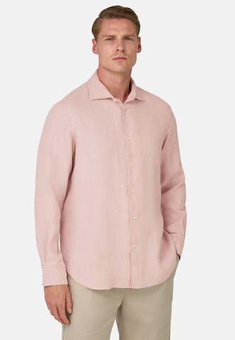 Boggi Milano Regular fit Overhemd in Roze: voorkant