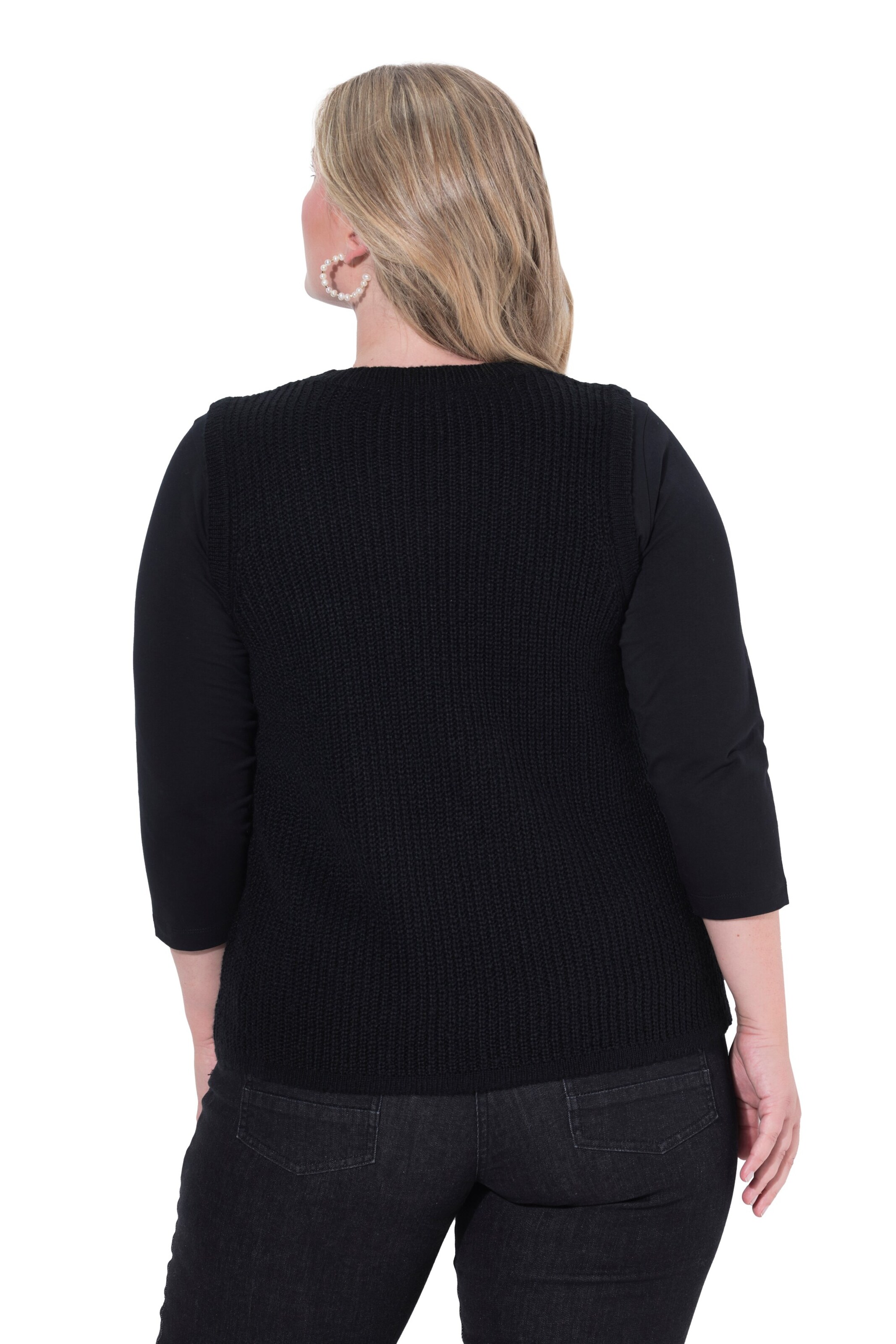 MIAMODA Gebreid vest in Zwart