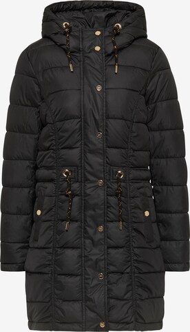 faina Between-Seasons Coat in Black: front