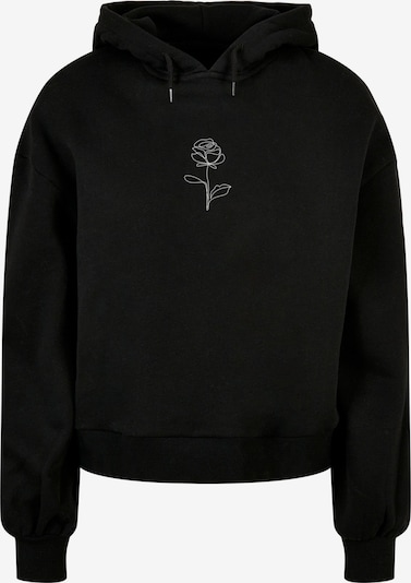 Merchcode Sweatshirt 'Spring - Rose' in schwarz / weiß, Produktansicht