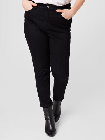 Calvin Klein Jeans Curve Skinny Broek in Zwart: voorkant