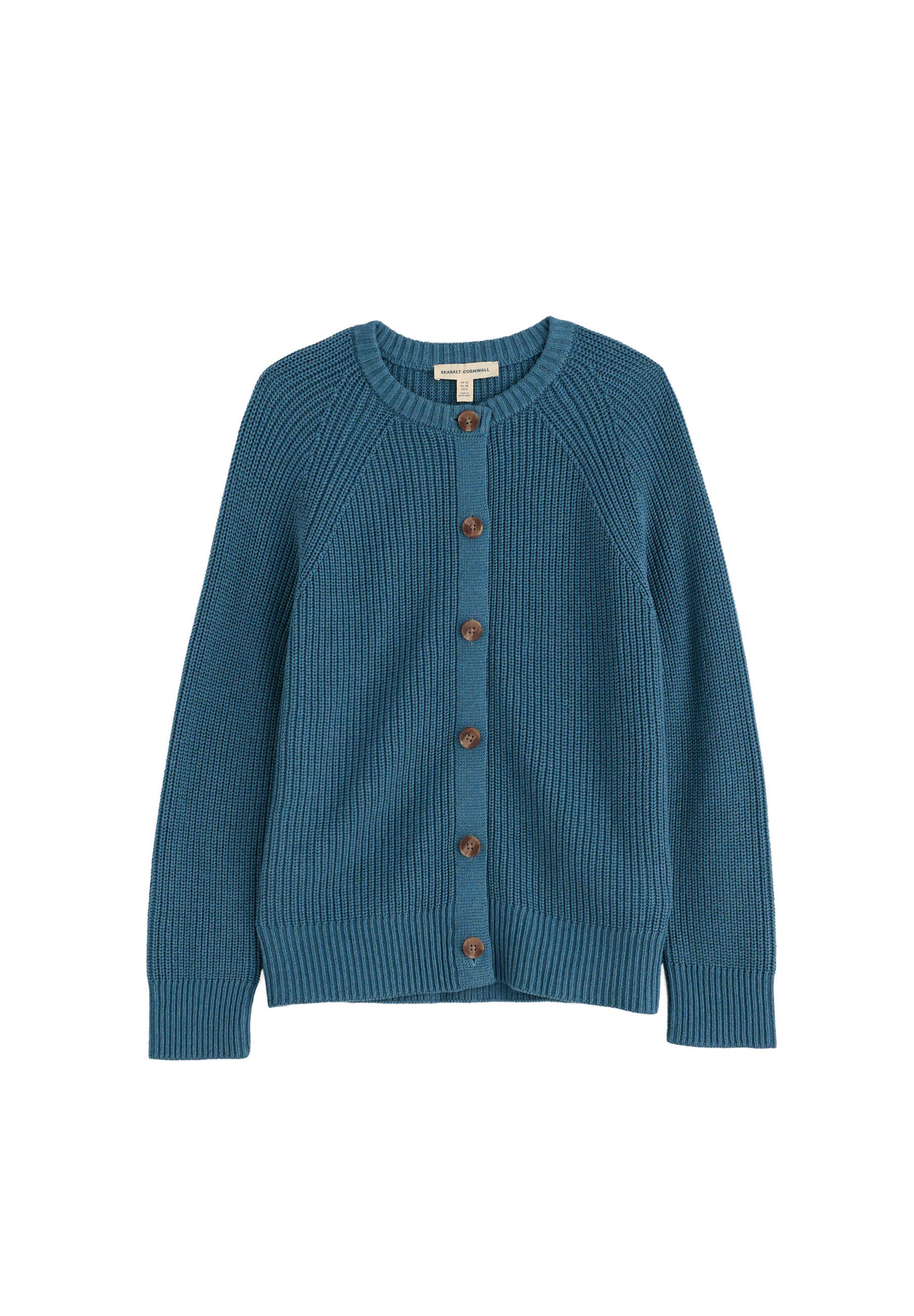 Seasalt Cornwall Gebreid vest 'Potters Meadow' in Blauw: voorkant