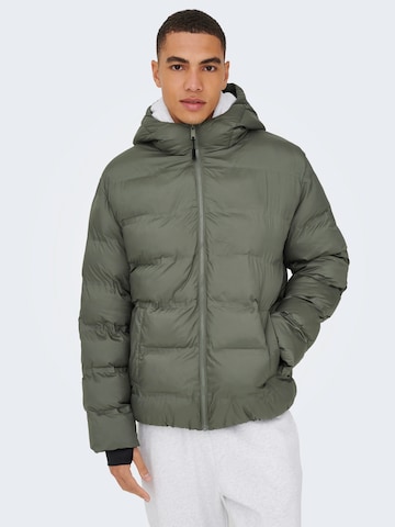 Giacca invernale 'ONSUNION' di Only & Sons in grigio: frontale