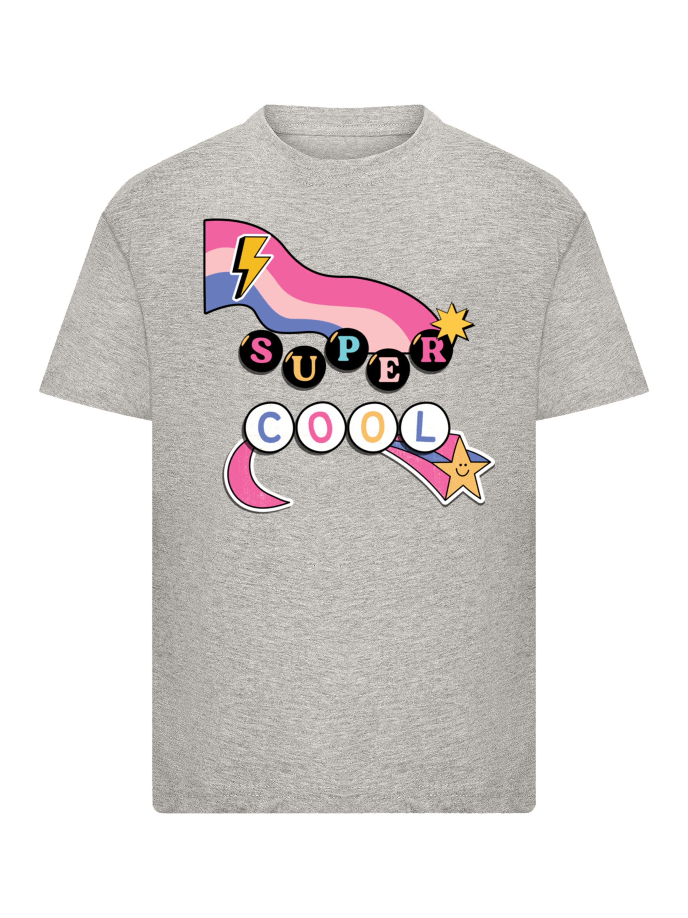 F4NT4STIC Shirt 'Super Coole Fun Perlen' in Grey: front